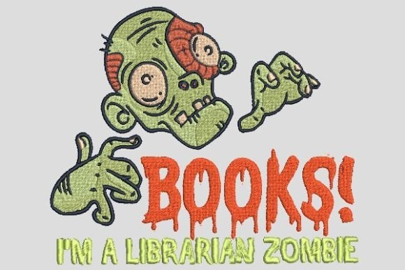 Horror Librarian Zombie Halloween Embroidery Review