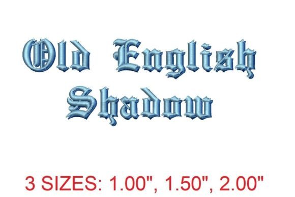 Old English Shadow Embroidery Font for Branded Merch